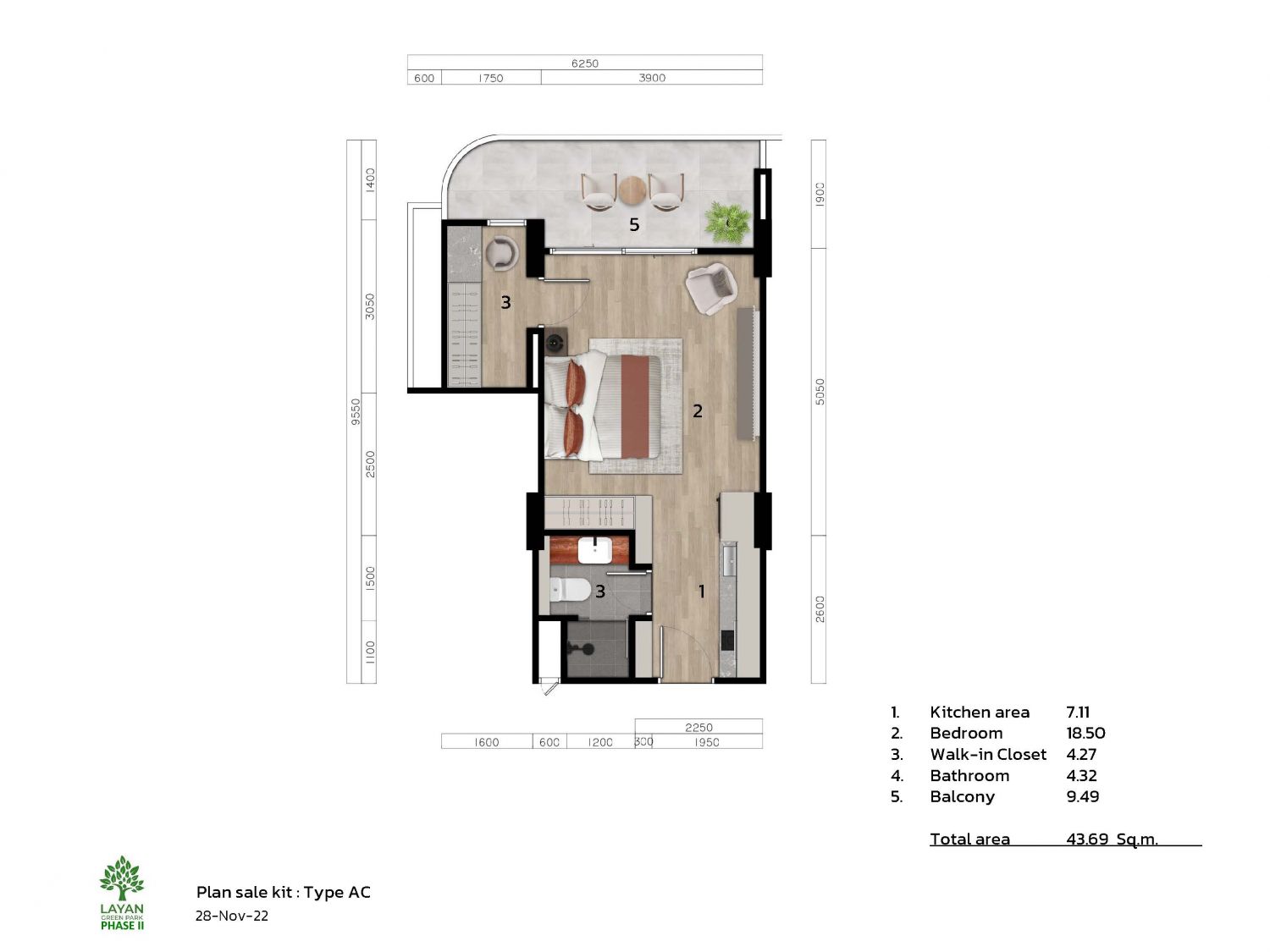 Layan Green PArk 2 - купить апартаменты 1, 2, 3 спальни на Лаяне.  Готовность: 2025 - Sabai-House